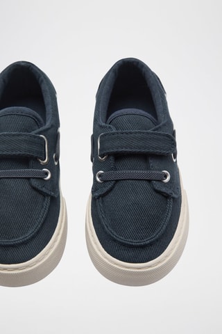 Chaussures bateau à velcro - Bleu