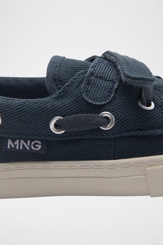 Chaussures bateau à velcro - Bleu