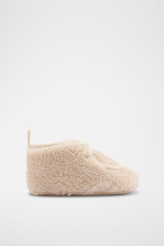 Bottines cuir imitation mouton - Beige