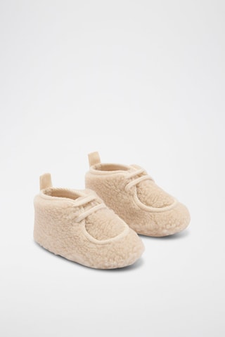 Bottines cuir imitation mouton - Beige