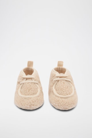 Bottines cuir imitation mouton - Beige