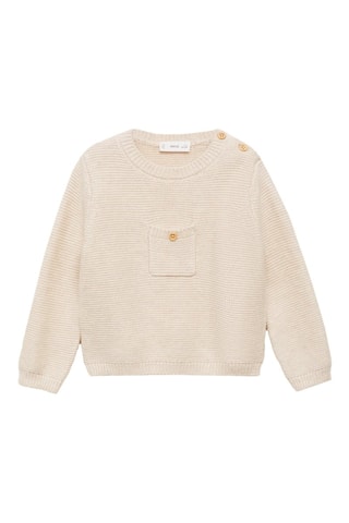 Pull-over maille poche - Sable