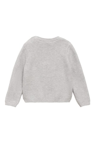 Pull-over maille poche - Gris chiné