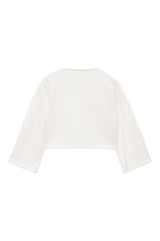 Cardigan maille détails ajourés - Blanc cassé