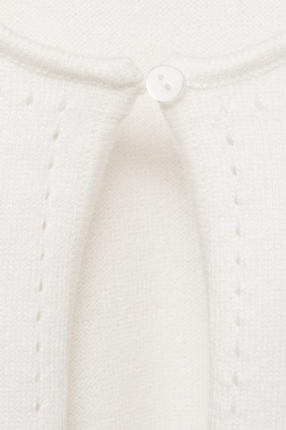 Cardigan maille détails ajourés - Blanc cassé