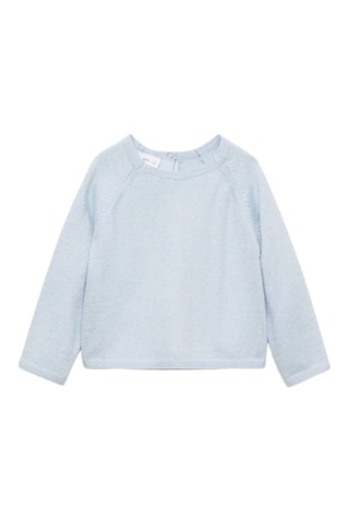 Pull-over maille fine boutons - Bleu clair