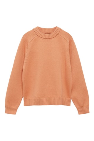 Pull-over maille coton - Orange pastel