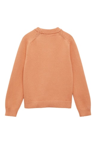 Pull-over maille coton - Orange pastel