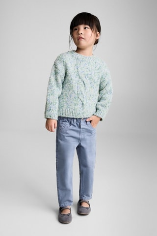 Pull-over bicolore maille - Vert d'eau