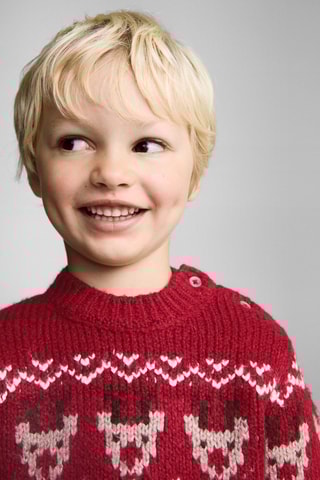 Pull-over Noël jacquard - Rouge