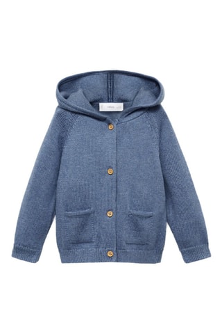 Pull-over maille capuche - Bleu