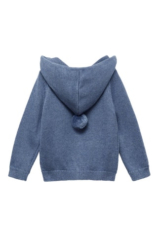 Pull-over maille capuche - Bleu
