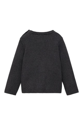 Pull-over maille côtelée - Gris foncé chiné