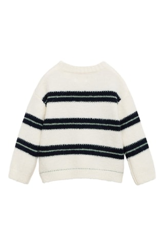 Pull-over en maille à rayures - Écru