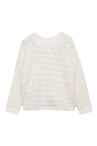 Pull en maille ajourée - Blanc cassé