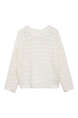 Pull en maille ajourée - Blanc cassé