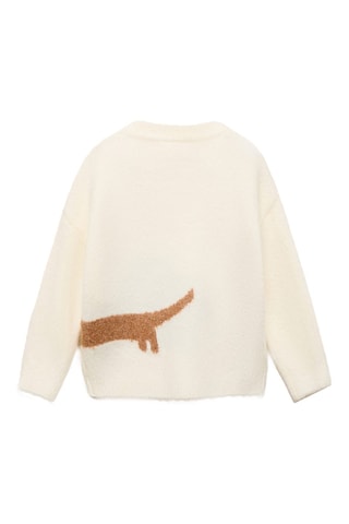 Pull-over maille chien - Écru