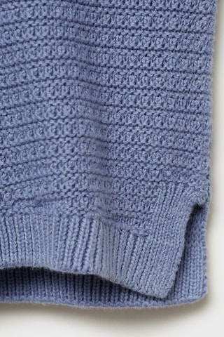 Cardigan coton maille combinée - Bleu