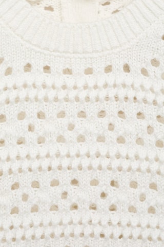 Pull-over ajouré coton - Blanc