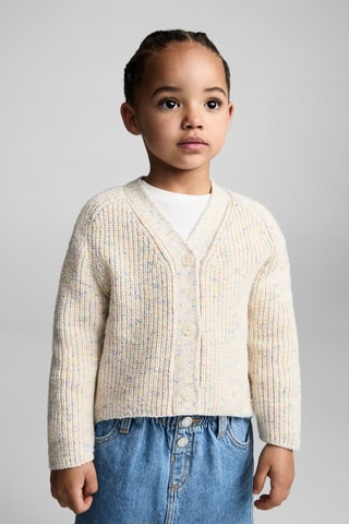 Cardigan jaspé maille - Ecru