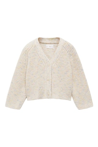 Cardigan jaspé maille - Ecru