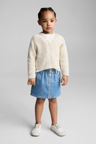 Cardigan jaspé maille - Ecru