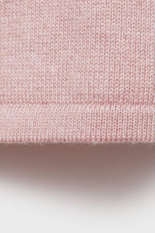 Cardigan maille détails ajourés - Rose pâle