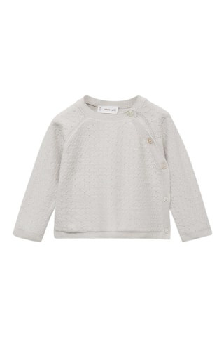 Pull-over brodé maille - Gris clair