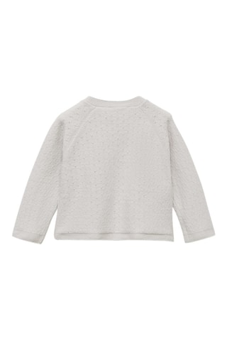 Pull-over brodé maille - Gris clair