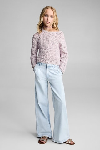 Pull en maille ajourée - Violet clair