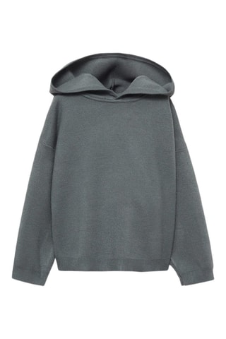 Pull-over maille capuche - Vert forêt