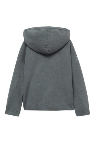 Pull-over maille capuche - Vert forêt