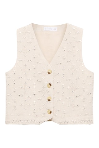 Gilet brodé miroirs - Gris clair