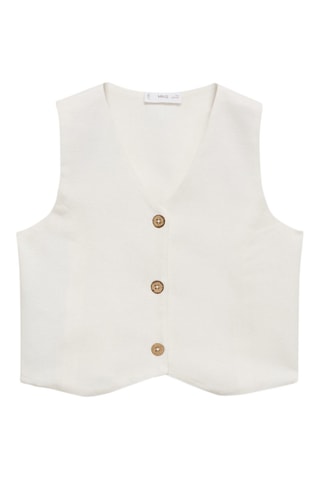 Gilet crop boutons - Blanc