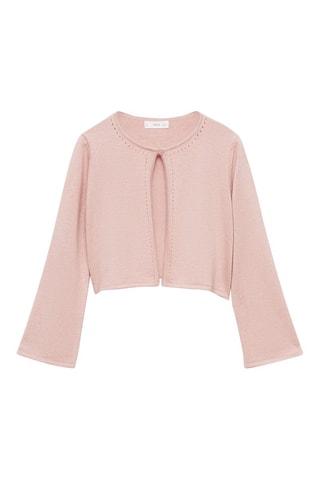 Cardigan maille fine coton - Rose clair