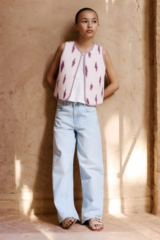 Gilet matelassé imprimé - Rose