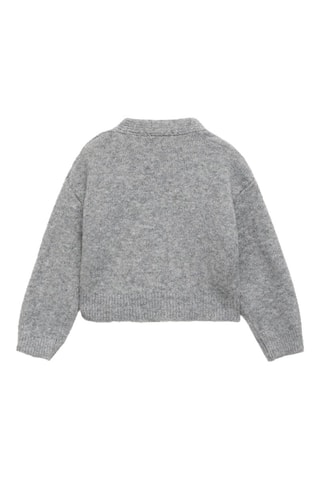 Cardigan maille noeud - Gris chiné