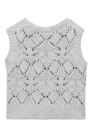 Gilet maille brillant - Gris clair chiné