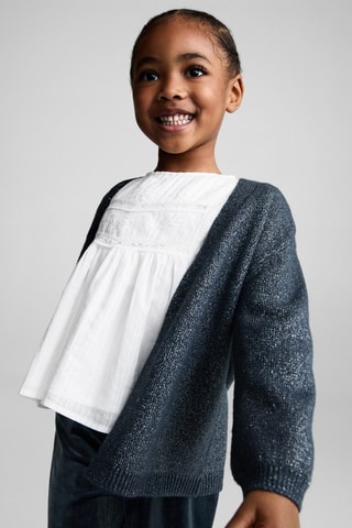 Cardigan maille Lurex - Bleu nuit