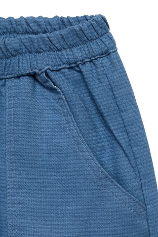 Pantalon coton texturé - Bleu