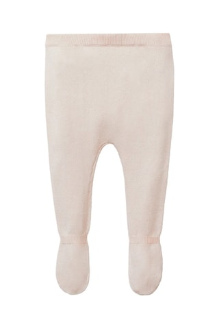 Pantalon à pieds maille coton - Rose