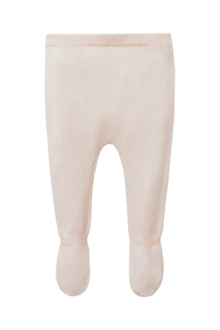 Pantalon à pieds maille coton - Rose