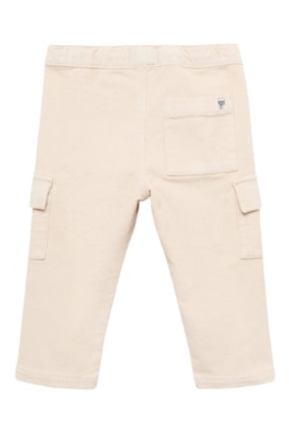Pantalon cargo velours côtelé - Écru