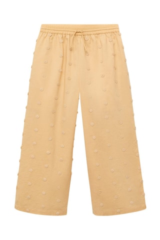 Pantalon avec détails brodés - Moutarde