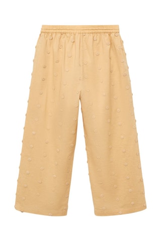 Pantalon avec détails brodés - Moutarde