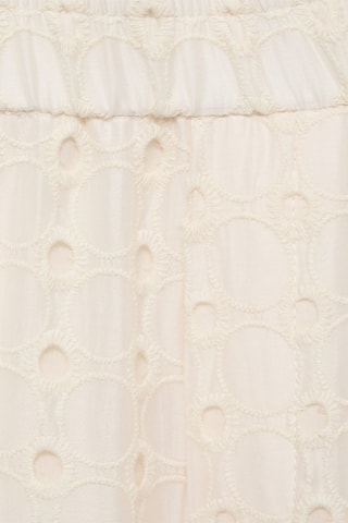 Pantalon style jupe-culotte broderie suisse - Beige