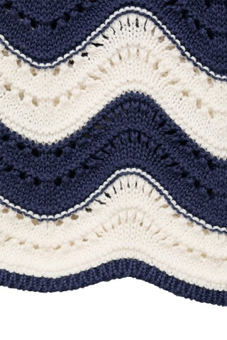 Pantalon en maille ajourée zigzag - Bleu