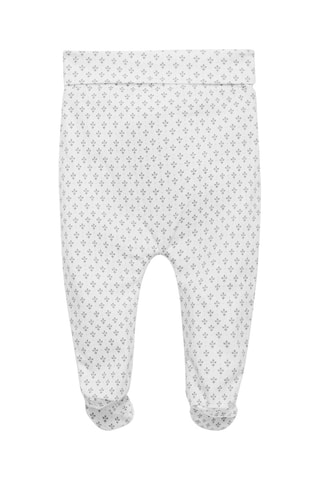 Pantalon à pieds coton imprimé - Gris