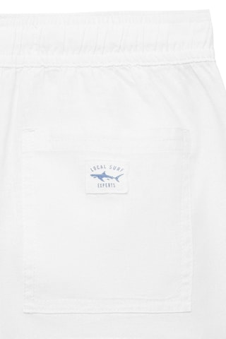 Pantalon lin taille élastique - Blanc