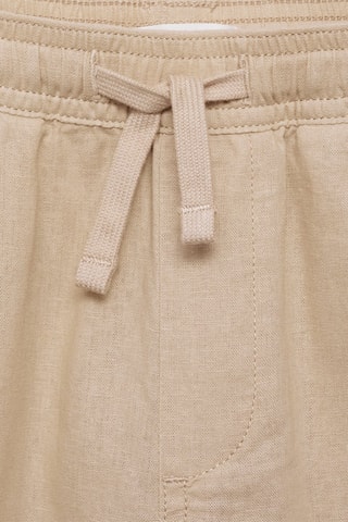 Pantalon lin taille élastique - Beige